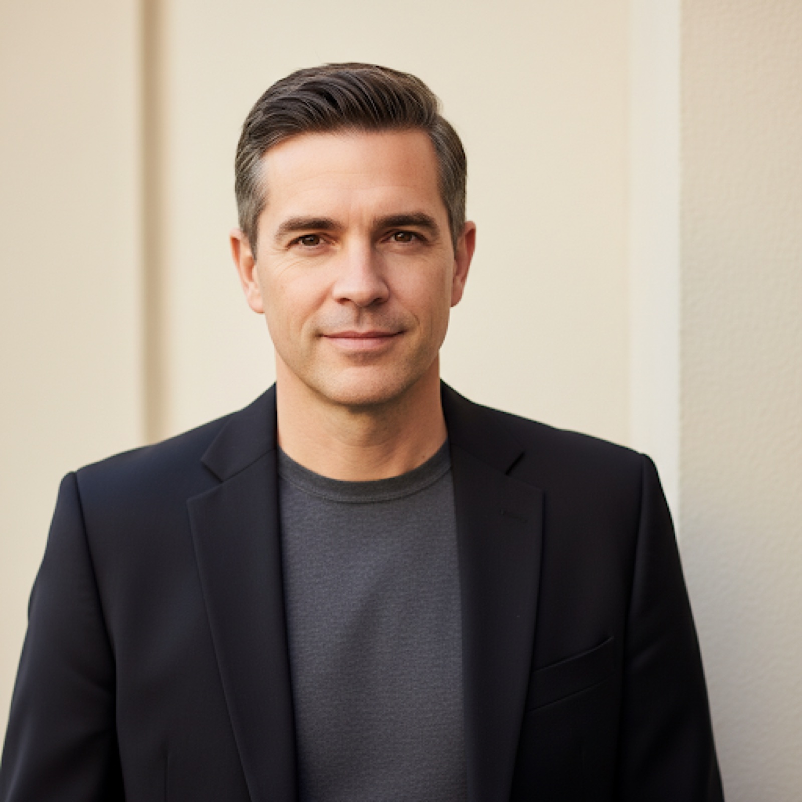 Male professional headshot against neutral wall